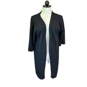 ZYPR VTG Womens 100% Cashmere Soft Open Cardigan PLUS XXL Beaded